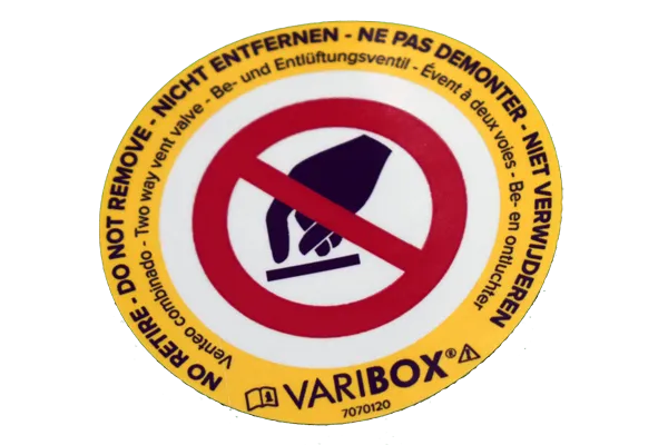 labelcombi VARIBOX sticker afdekkap Combi-vent
