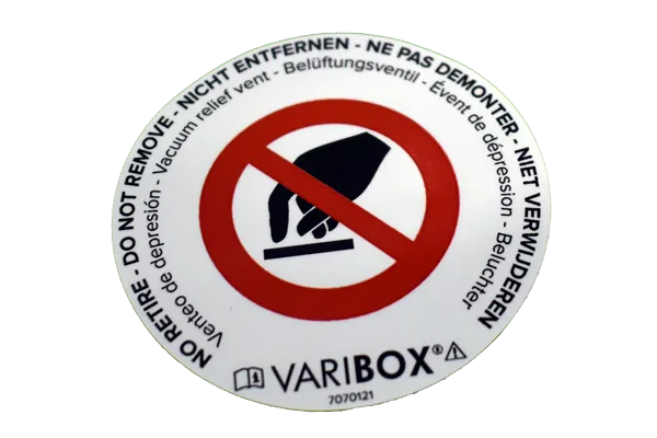 labelvac Autocollant capsule évent dépression VARIBOX